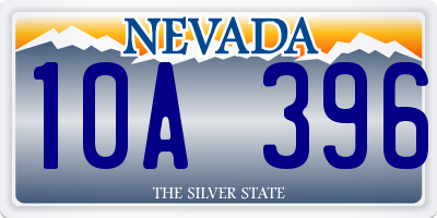 NV license plate 10A396