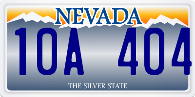 NV license plate 10A404