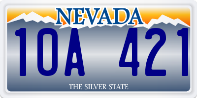 NV license plate 10A421