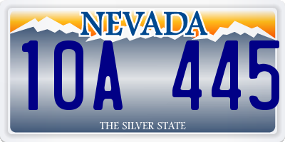 NV license plate 10A445