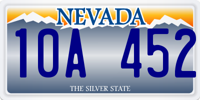 NV license plate 10A452
