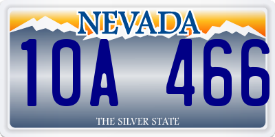 NV license plate 10A466