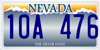 NV license plate 10A476