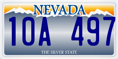 NV license plate 10A497