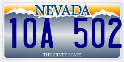 NV license plate 10A502