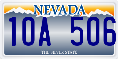 NV license plate 10A506