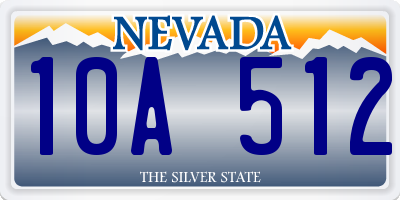 NV license plate 10A512