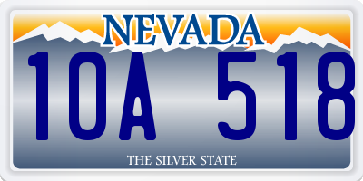 NV license plate 10A518