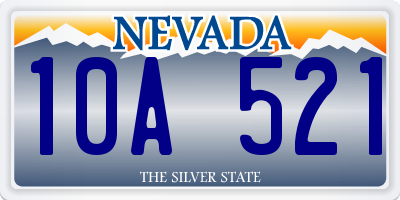 NV license plate 10A521