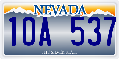 NV license plate 10A537