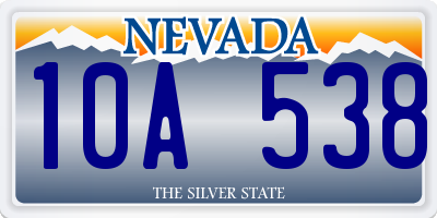 NV license plate 10A538