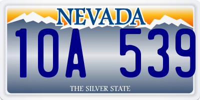 NV license plate 10A539