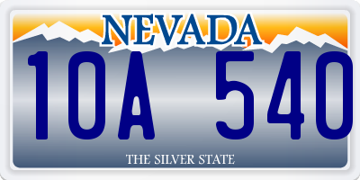 NV license plate 10A540