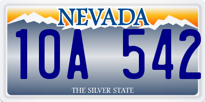 NV license plate 10A542