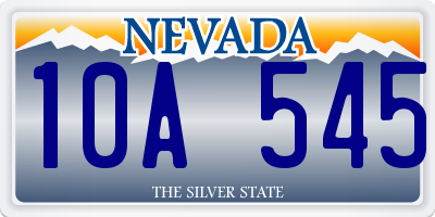 NV license plate 10A545