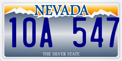 NV license plate 10A547