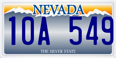 NV license plate 10A549
