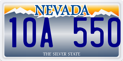 NV license plate 10A550