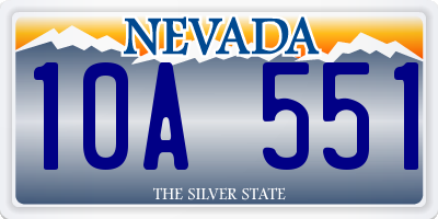 NV license plate 10A551