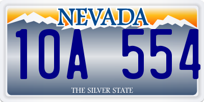 NV license plate 10A554