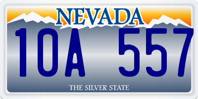 NV license plate 10A557