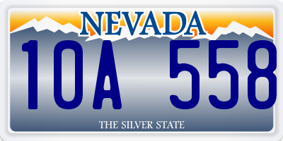NV license plate 10A558