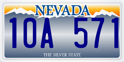 NV license plate 10A571