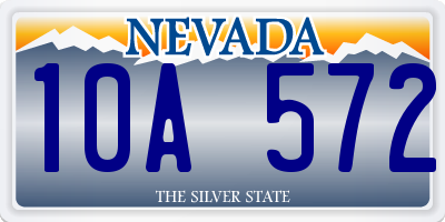 NV license plate 10A572