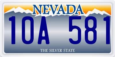 NV license plate 10A581