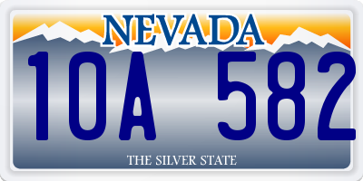 NV license plate 10A582