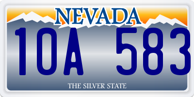 NV license plate 10A583