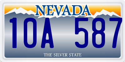 NV license plate 10A587