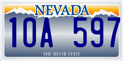 NV license plate 10A597