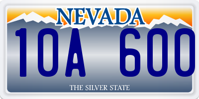 NV license plate 10A600