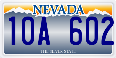 NV license plate 10A602