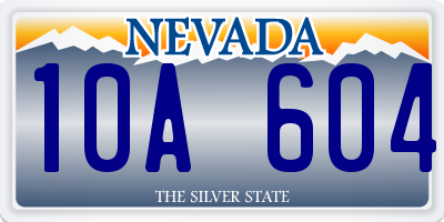 NV license plate 10A604