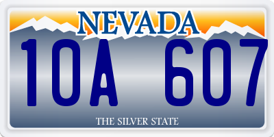 NV license plate 10A607