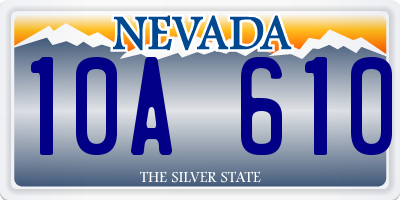 NV license plate 10A610