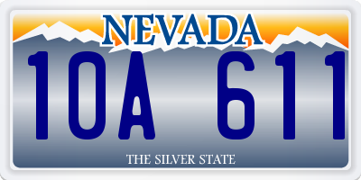 NV license plate 10A611