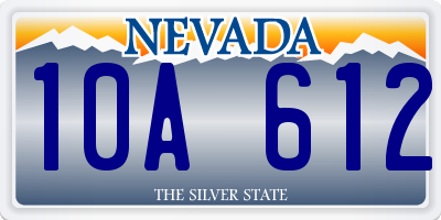 NV license plate 10A612