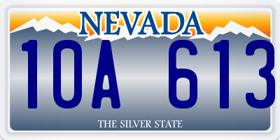 NV license plate 10A613