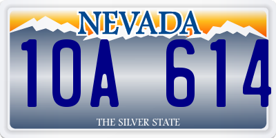 NV license plate 10A614