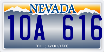 NV license plate 10A616