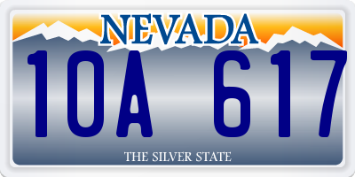 NV license plate 10A617