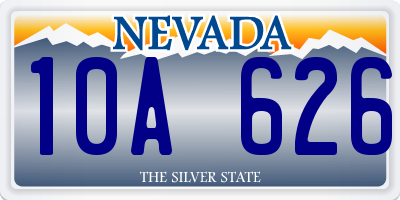 NV license plate 10A626