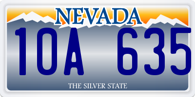 NV license plate 10A635