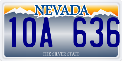 NV license plate 10A636