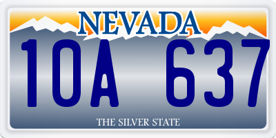 NV license plate 10A637