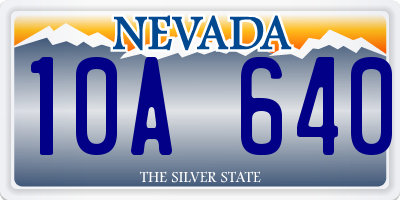 NV license plate 10A640