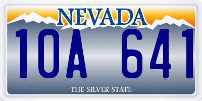 NV license plate 10A641